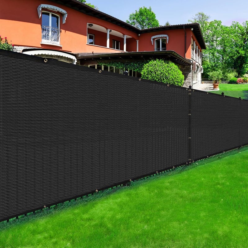 DenForste Privacy Fence Screen,with Gloves, 4X50FT Heavy Duty 220GSM 98% Blockage Privacy Screen Fence for Outdoor Wall Garden Yard Backyard (Black) - Image 5